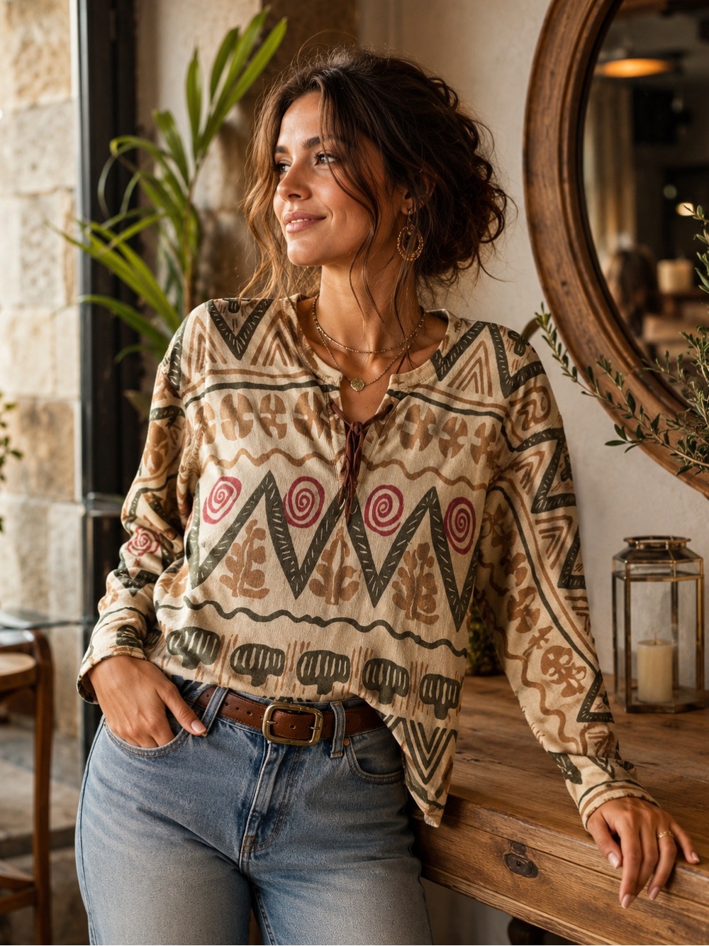 Vintage Boho IRKA Silk/Cotton Top